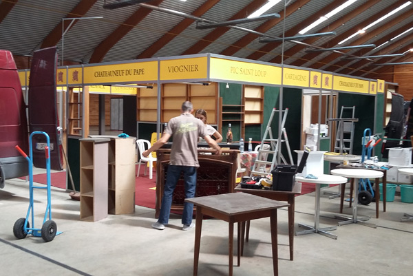 Montage du stand à Libramont